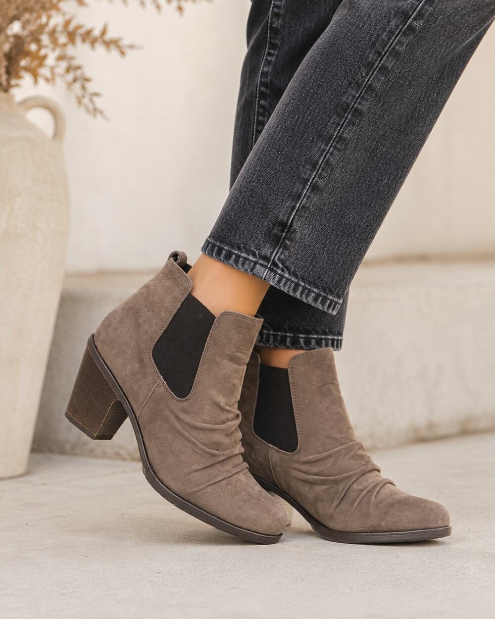Paul Green Brown Leather Chunky Heel Ankle Boots Womens 10 Fall Slouchy Booties